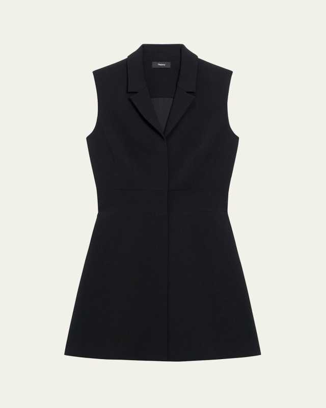 Tailored Zip-Front Mini Dress
